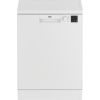 Beko DVN05320W Szabadonálló mosogatógép, bútorlap nélkül 13 teríték, 12.9 L fogyasztás, 5 program,  49 dB zajszint, E energiaosztály, Alsó evőeszköztartó, 60 cm, Digit. kijelző, Automata ajtónyitás nélkül